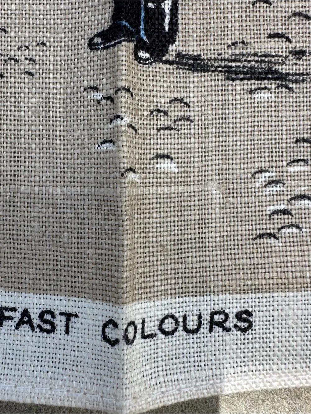 Vintage Irish Cabins Linen Souvenir Tea Towel Windsor Castle Irish Guards' Band